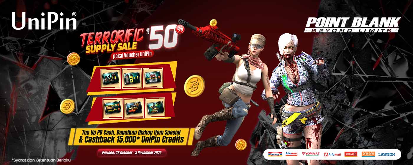 Point Blank Shock & Save! Diskon item spesial hingga 50% + Cashback 15.000 UniPin Credits!